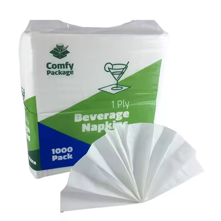 100% Virgin Wood Pulp 3-Ply White/Color Napkins for Party&Dinner