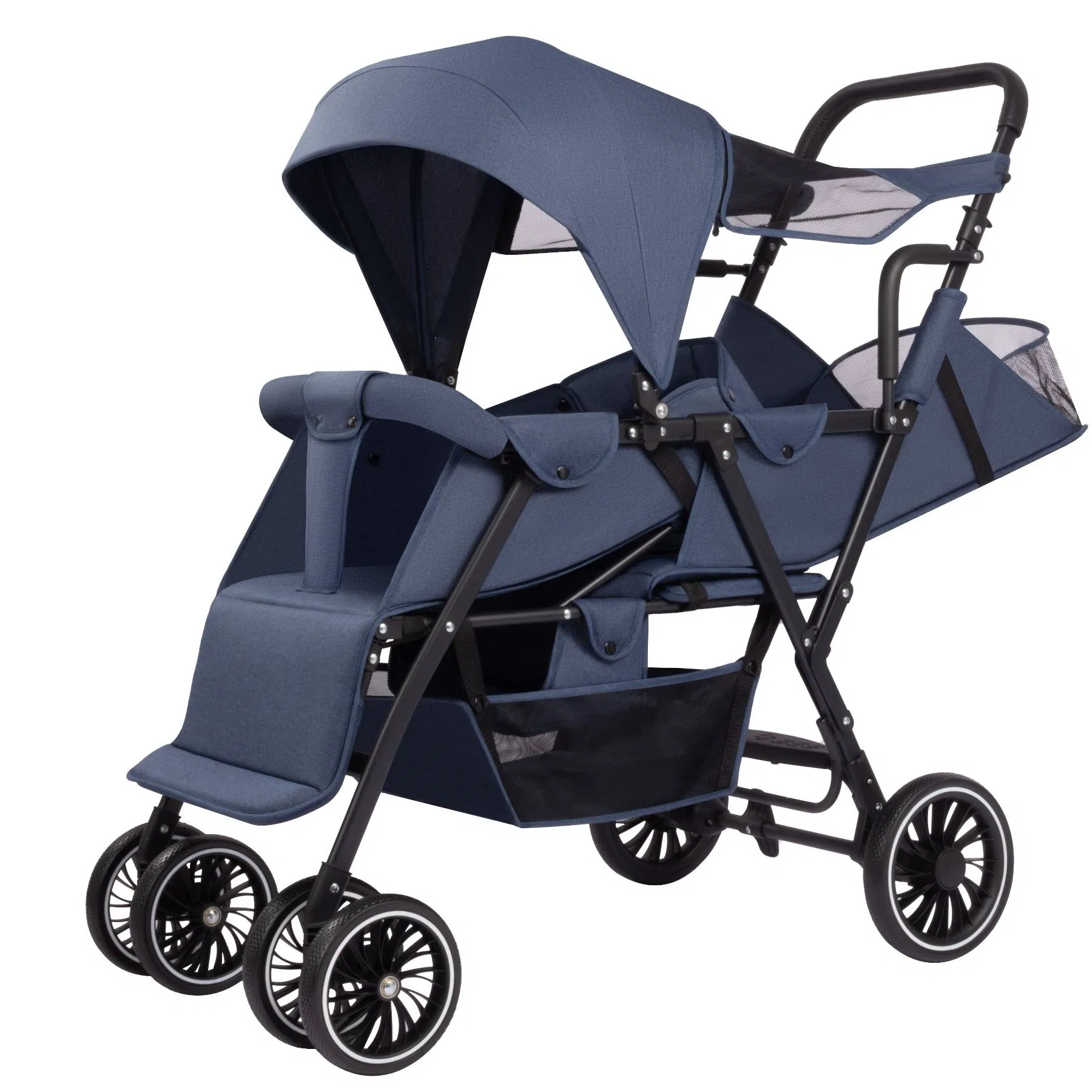 Twin Stroller Lightweight Foldable, Front and Back Seat, 5-Point Harness & All-Terrain Wheels for Infant and Baby
