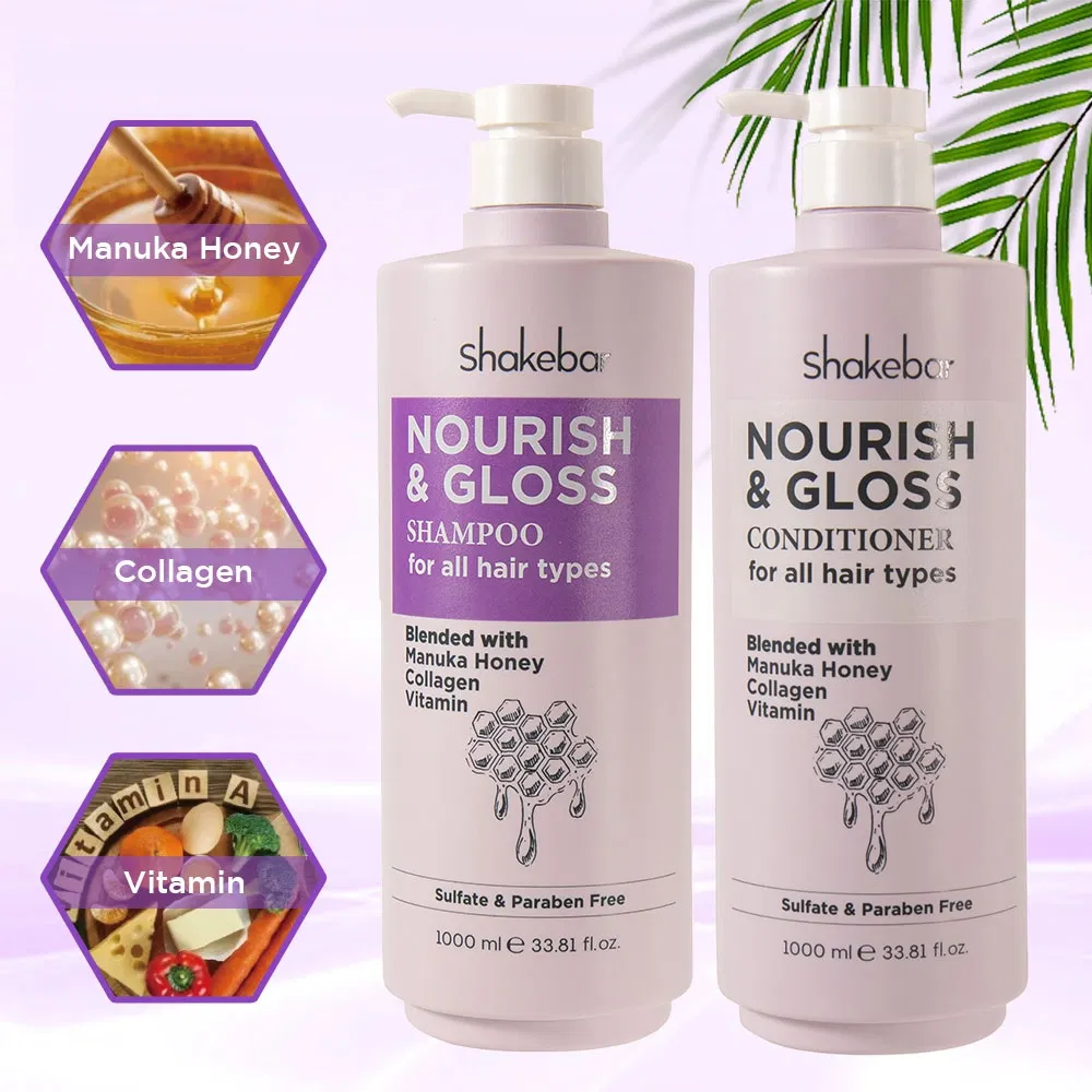 Shakebar Private Label Manuka Honey Smooth Vitamin Hair Care Products Shampoo Conditioner