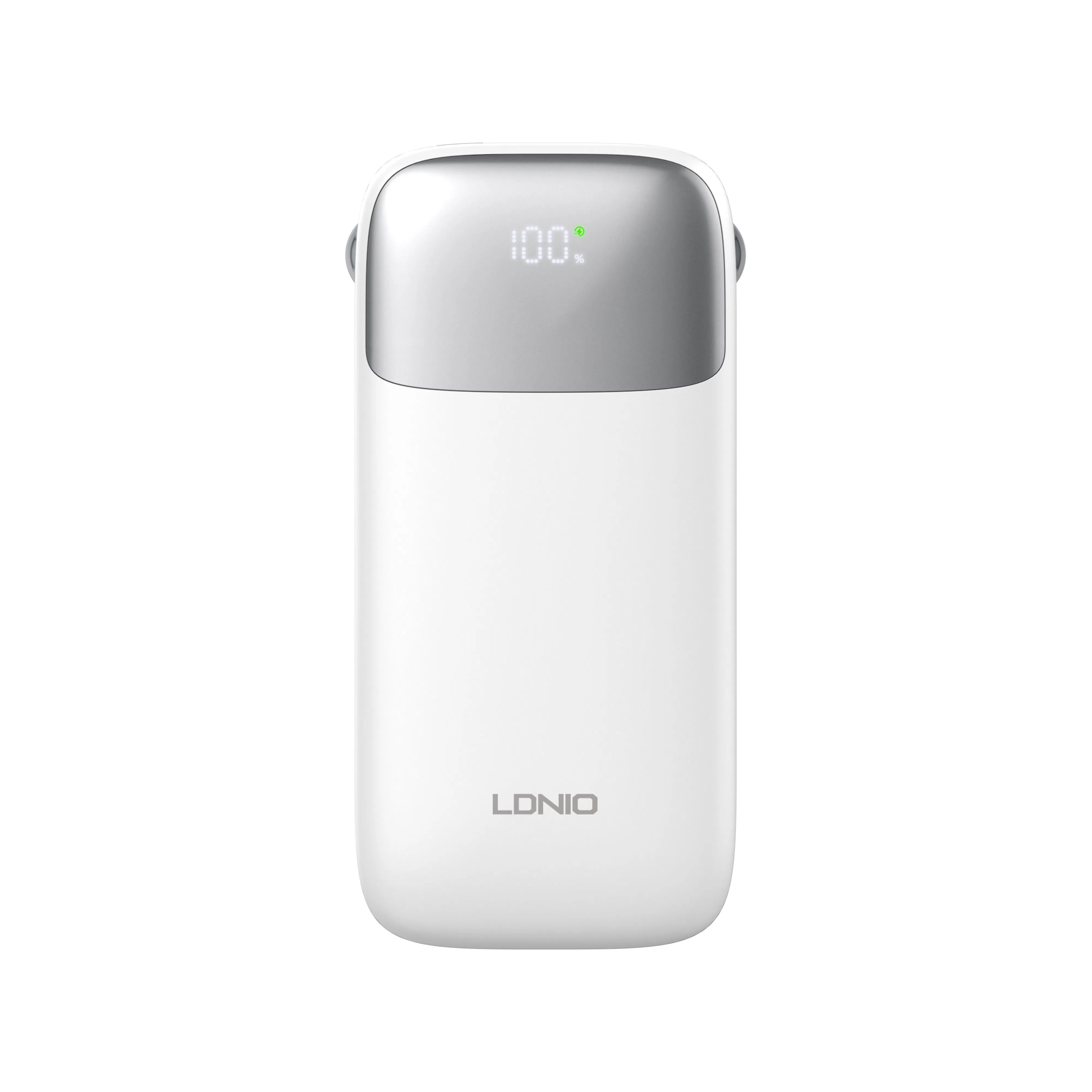 22.5W Fast Charging Ldnio Pq20 Power Bank with Dual Cables