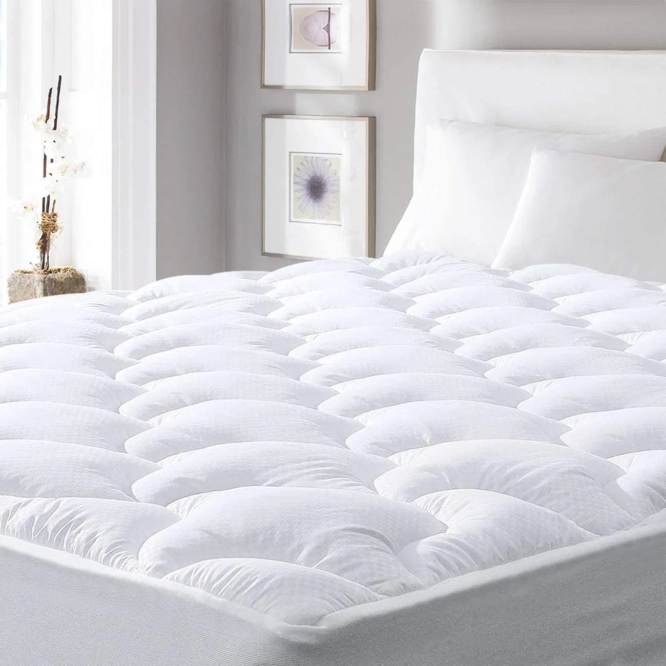White Quilted Waterproof Mattress Protector