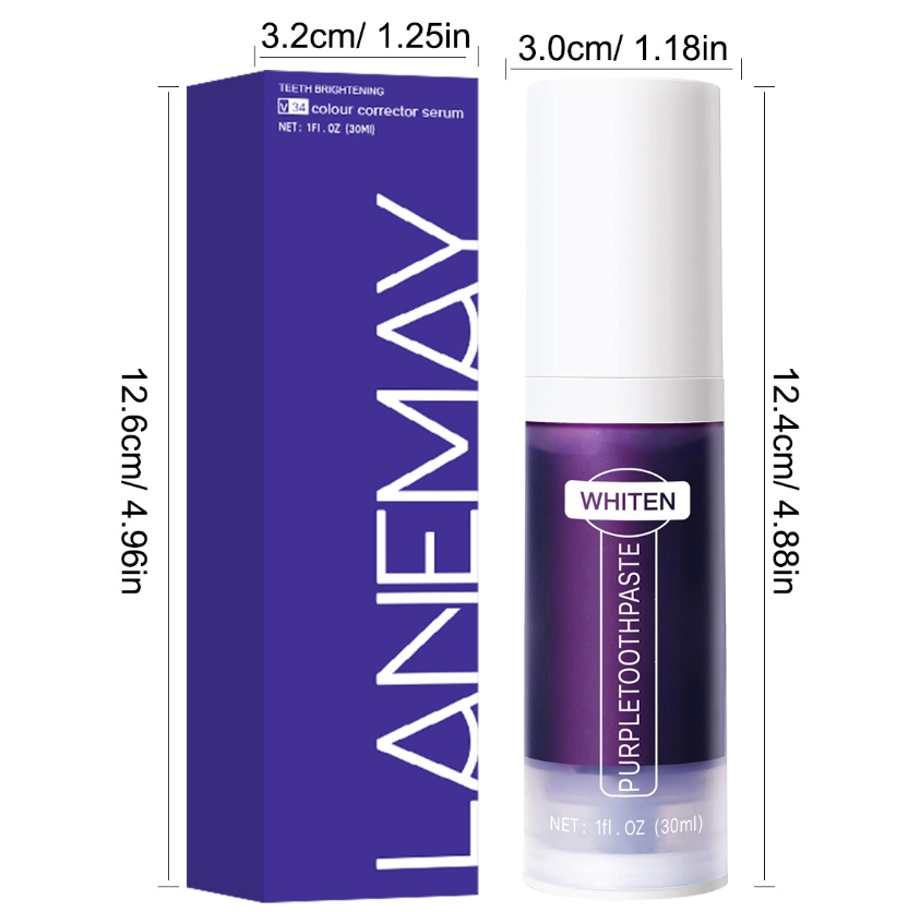 Online Wholesale and Retail Teeth Whitening Toothpaste Tooth Color Corrector Oral Cleaning Care Bright Teeth Purple Toothpaste V34 Color Fresh Breath