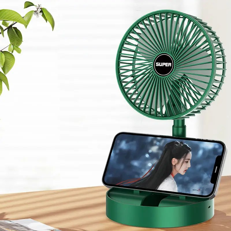 Compareshareportable Electric Fan Foldable Convenient Mini USB Charging Office Household Telescopic Fan Low Noise Life Table Fan