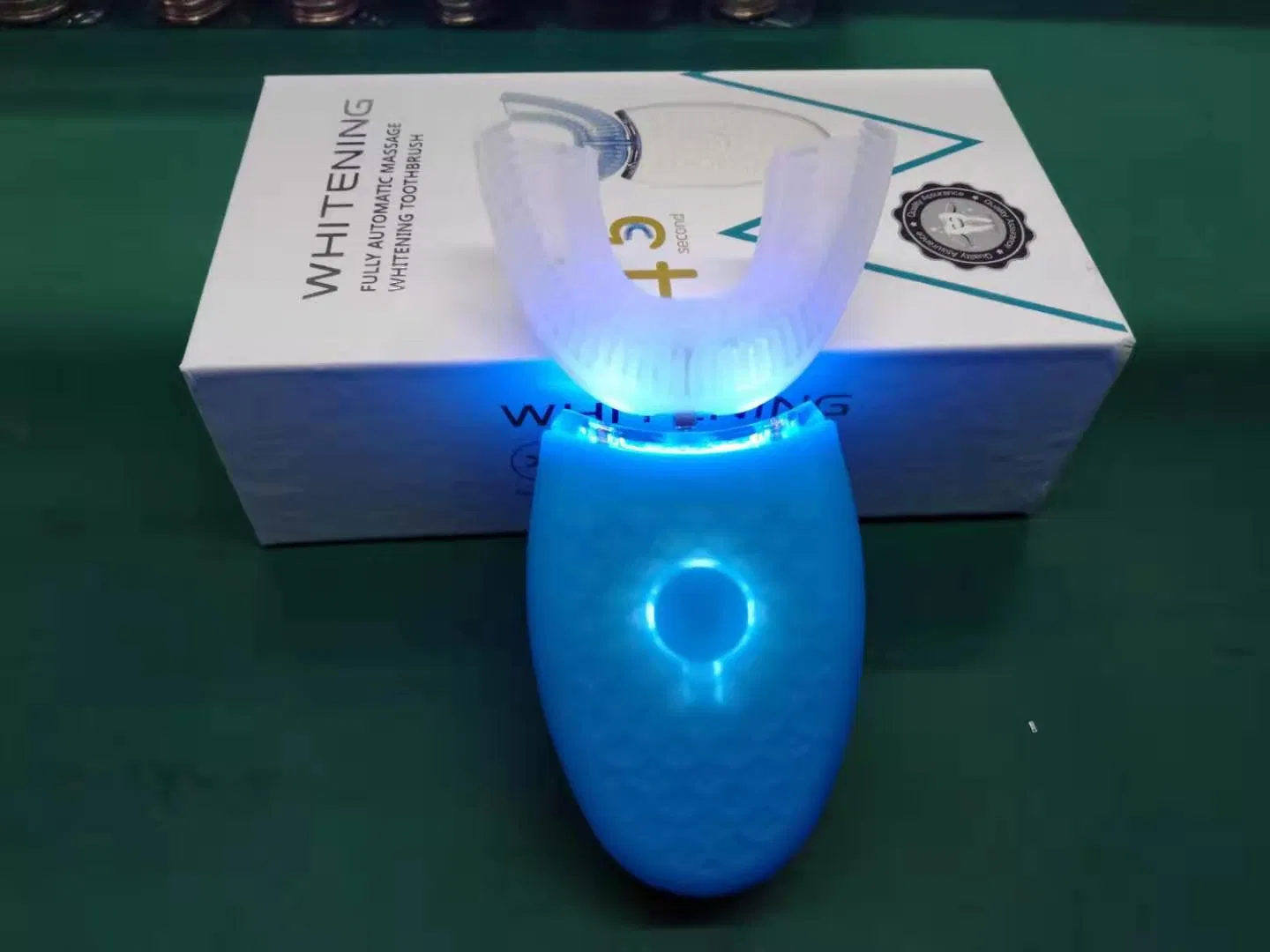 Fully Automatic 360 Degree Sonic Silicone Electric Toothbrush U-Shape Adult Teeth Whitening Oral Clean