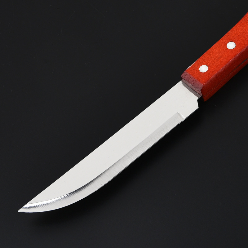 Wholesale Multifunctional Portable Grill Set Stainless Steel Wooden Handle Steak Knife, Fork and Spoon BBQ Tools Set