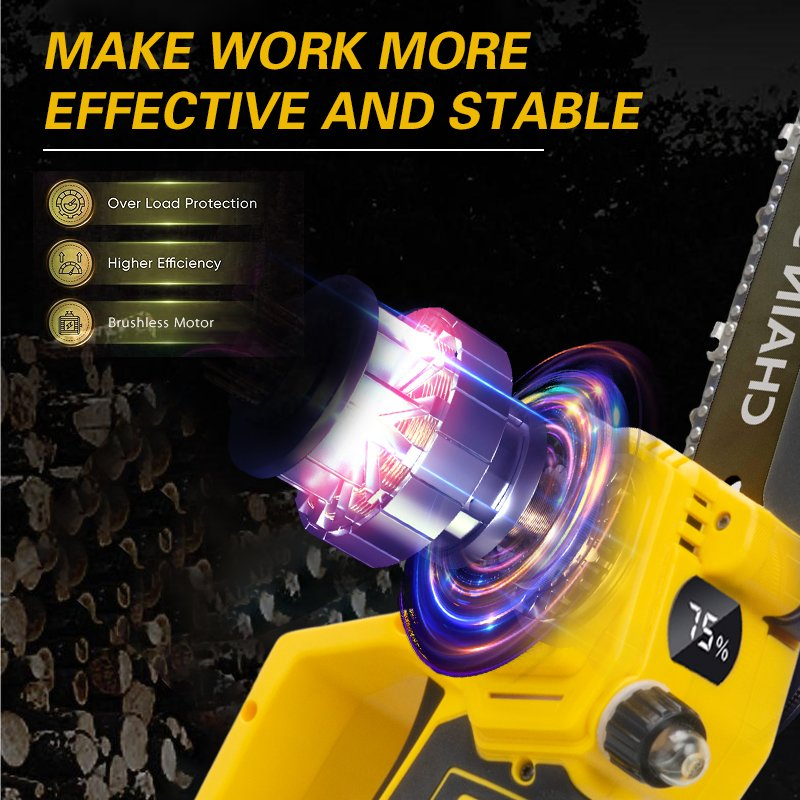 High-Power Lithium-Ion Chain Saw with 65mn Steel Chain