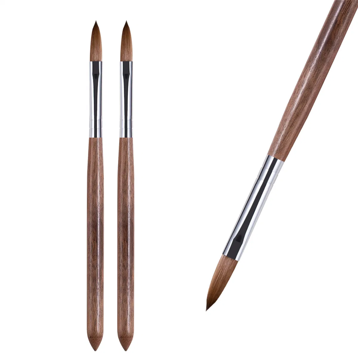 Wholesale High Quality Wood Polish Brush Nail Acrylic Brush Manicure Pinceles Manicure Tool Pure Sable Kolinsky UV Gel Nail Art Brushes