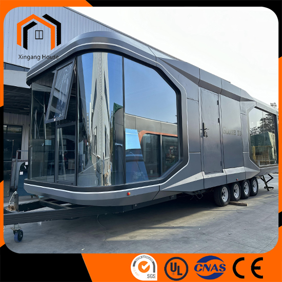 Custom Prefabricated Smart Furniture Mobile Modular Home 2 Bedrooms with Balcony Removable Capsule House