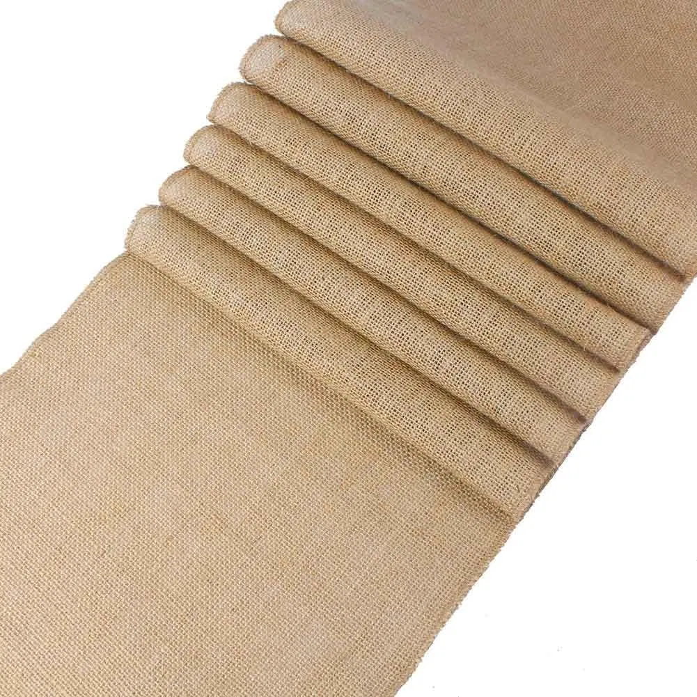 100% Natural Jute Rustic Burlap Table Runner - 12" Wide X 120" Long - Perfect