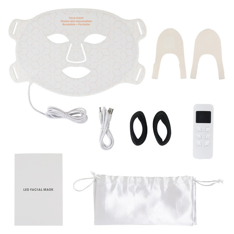 7 Colors +Infrared Light, LED Red Light Silicone Face Mask Facial Therapy for Skin Care