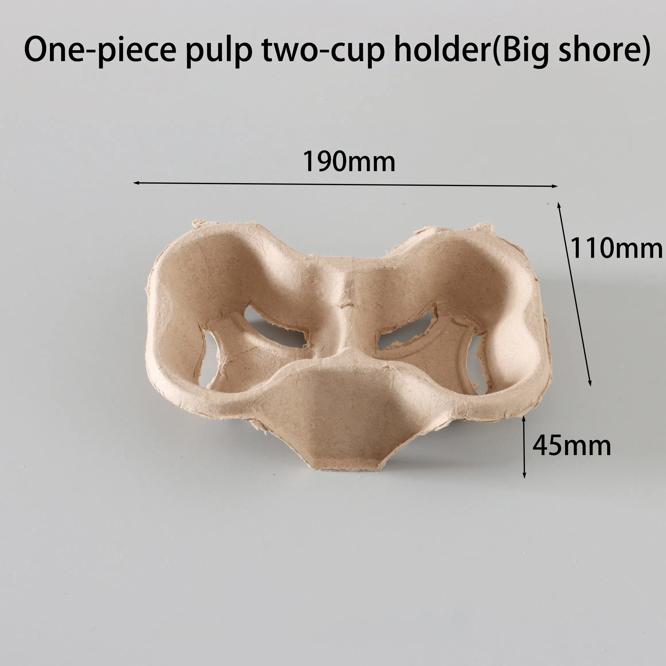 Disposable Sugarcane Pulp Paper Cup Holder for Takeaway