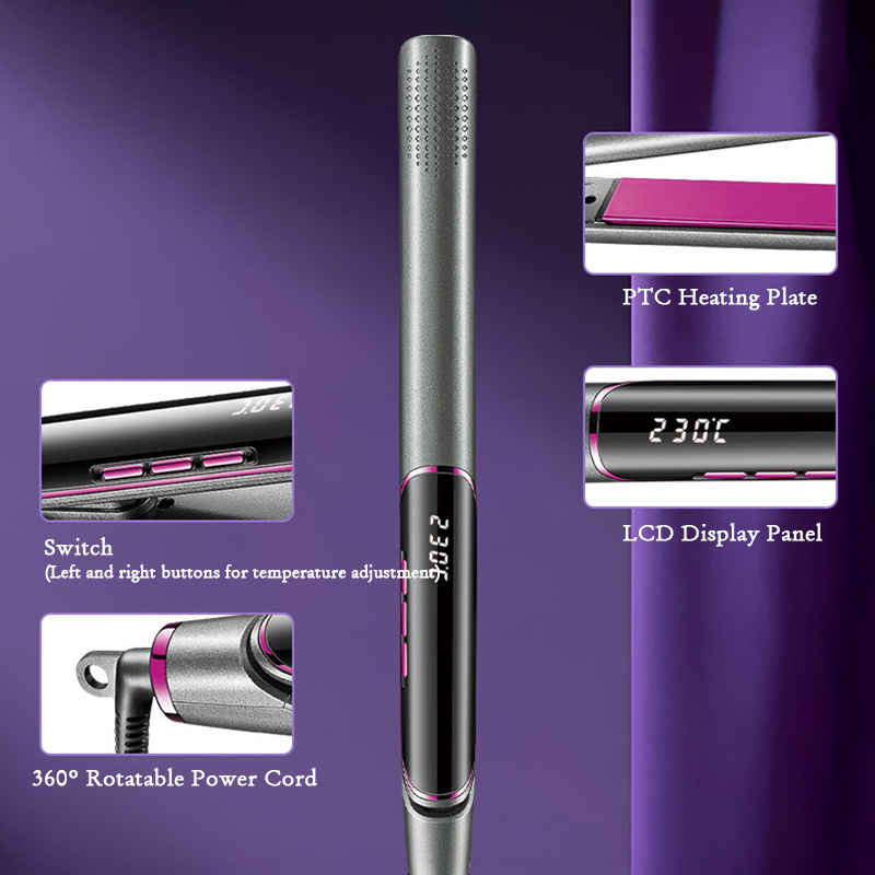 Professional Hair Straightener with LED Display Kemei Plancha De Pelo