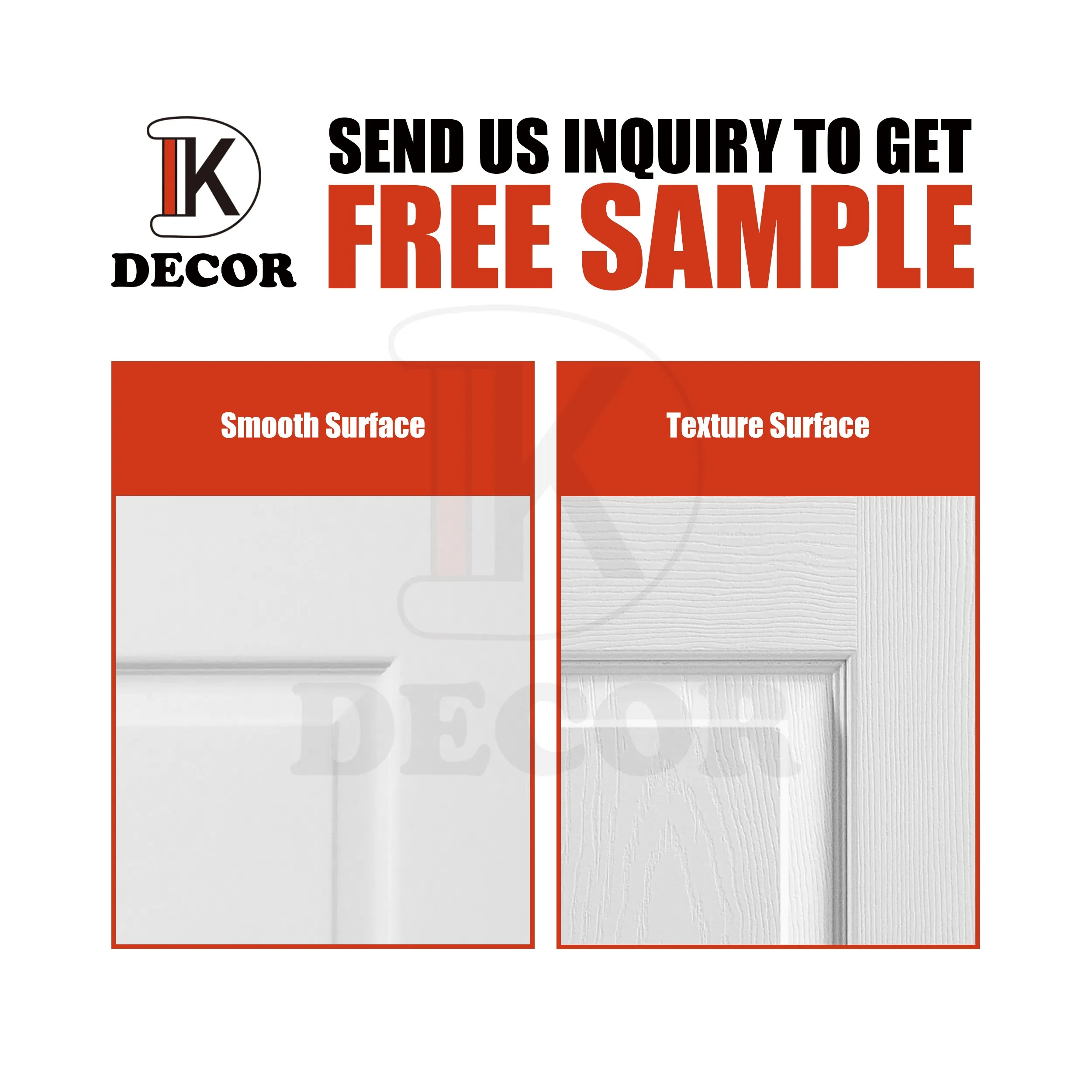 4 Panel 8 FT Interior Wooden Prehung Hollow Core Moulded Door for House