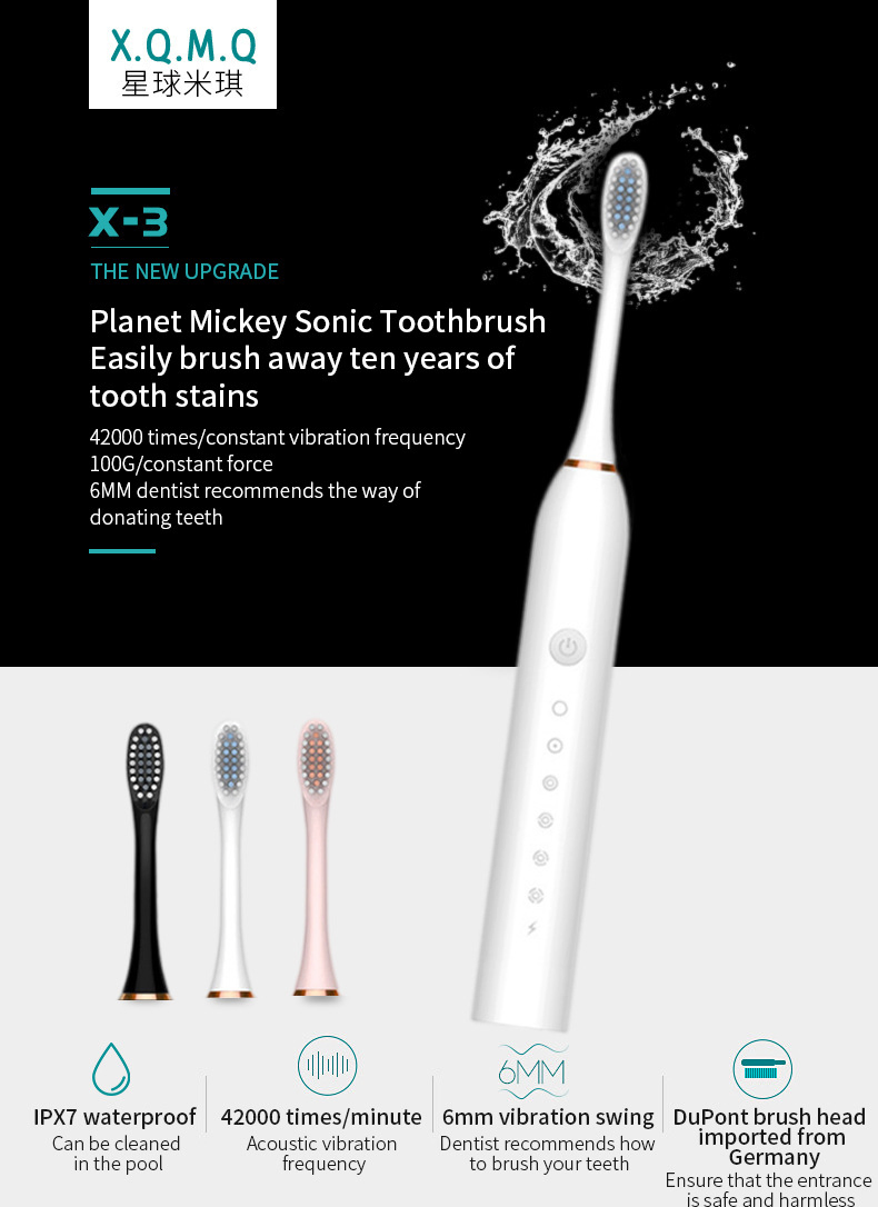 OEM Best at Home The Oral Care Custom Automatic Waterproof Electric Toothbrush