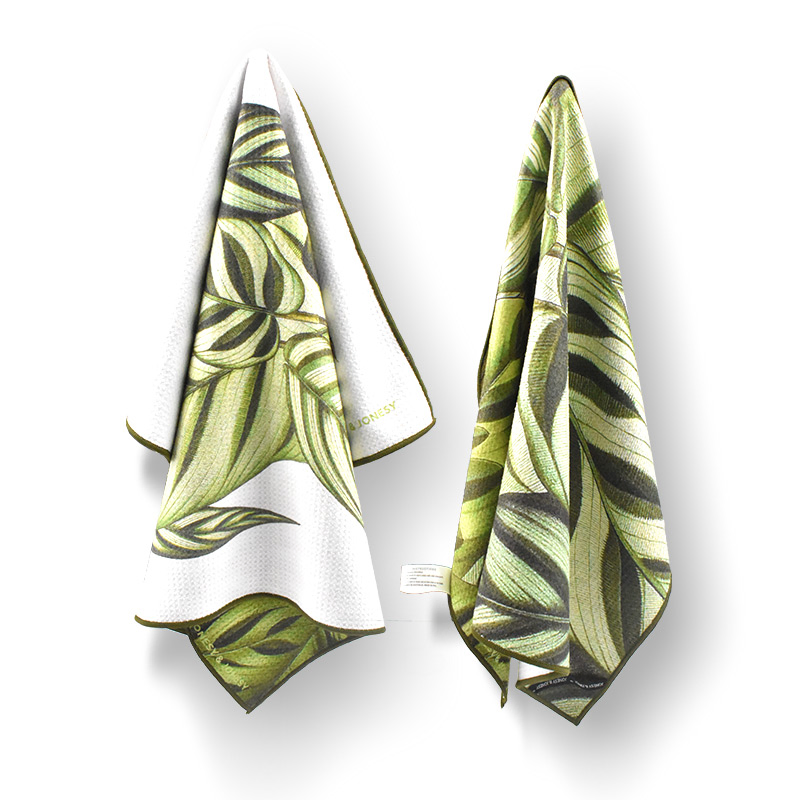 New Arrival 50*70cm Three Designs Kitchen Towel 100% Cotton Tea Towel Custom Digital Printing 250GSM Kitchen Tea Towel