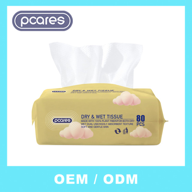Factory 100% Cotton Unscented Soft Dry Wipe Cotton Tissues Sensitive Skin Dry and Wet Facial Cotton Tissue