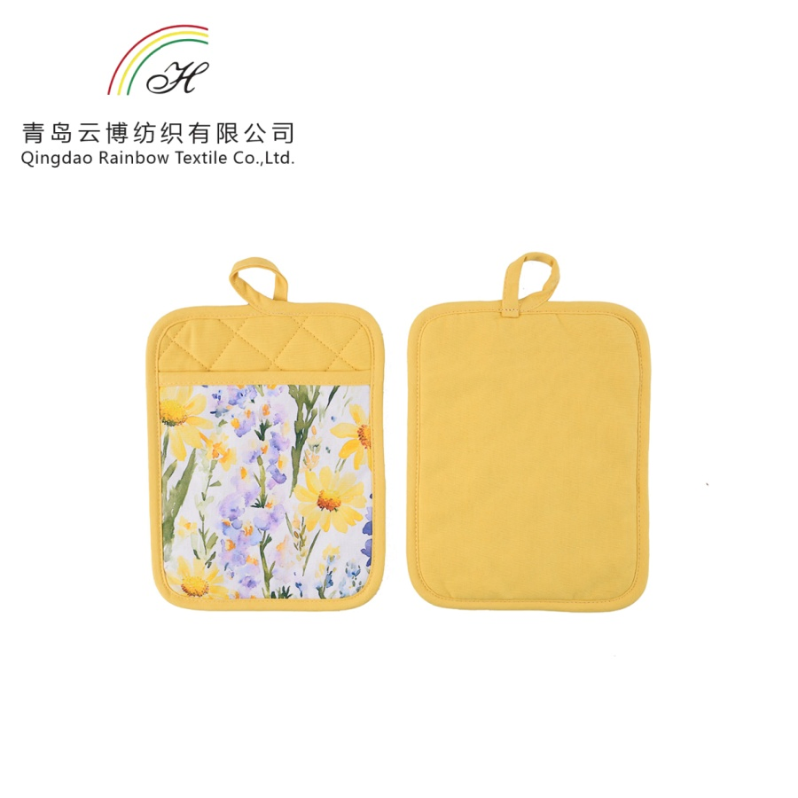 Hot Selling Yellow Flower Classic Design Kitchen Cotton Pot Holder