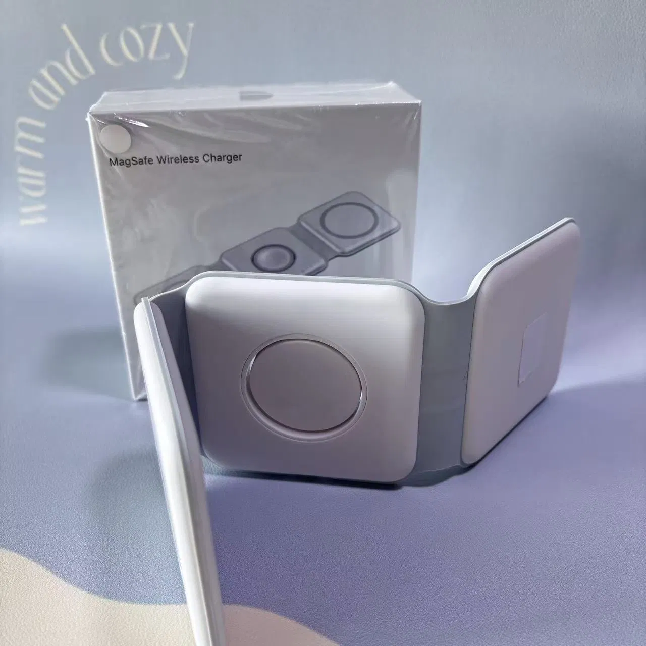Магнитный держатель-зарядка Magsafe 3в1 с подставкой