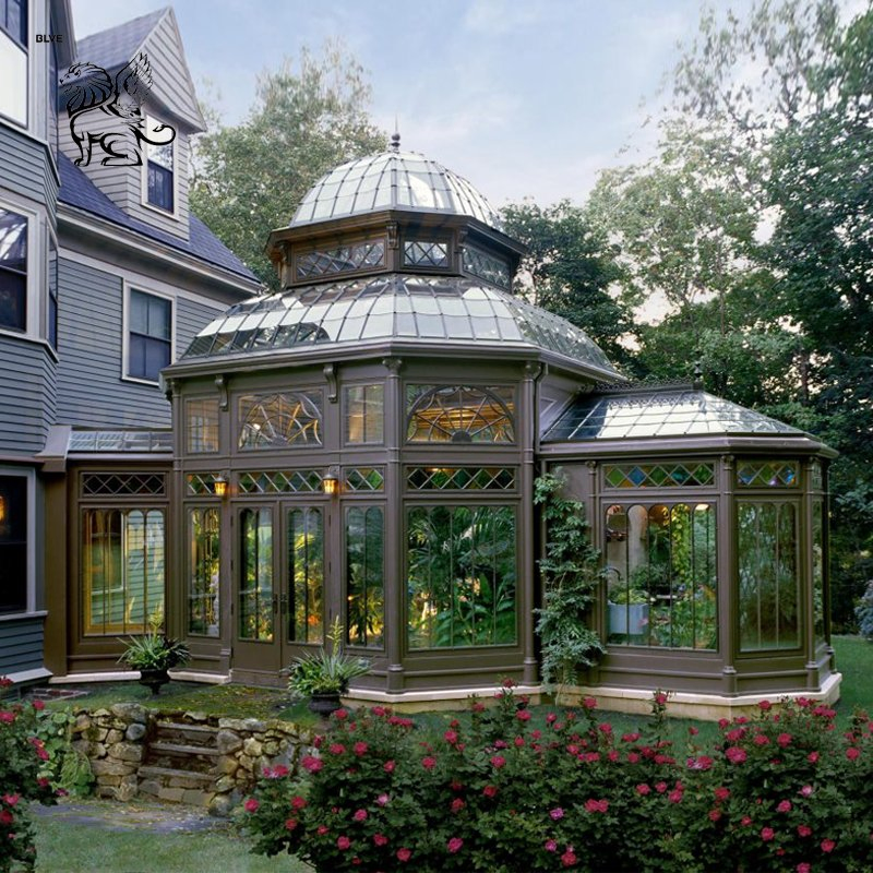 Customized 24*6*H5.2m Large Victorian Wedding Decoration Metal Steel Greenhouse Garden Sunroom Outdoor Iron Gazebo