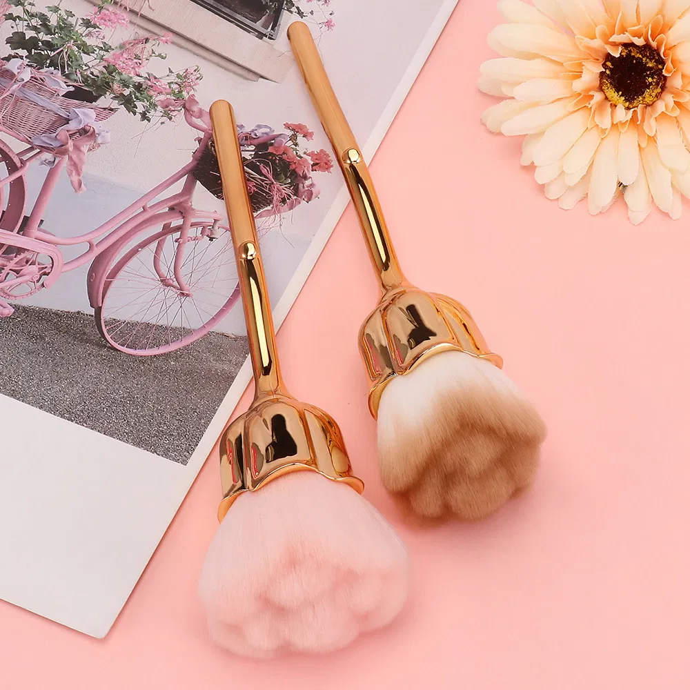 Nail Art Tool Face Makeup Brushes Cleaning Dust Beauty Facial Big Powder Rose Flower Manicure Brush