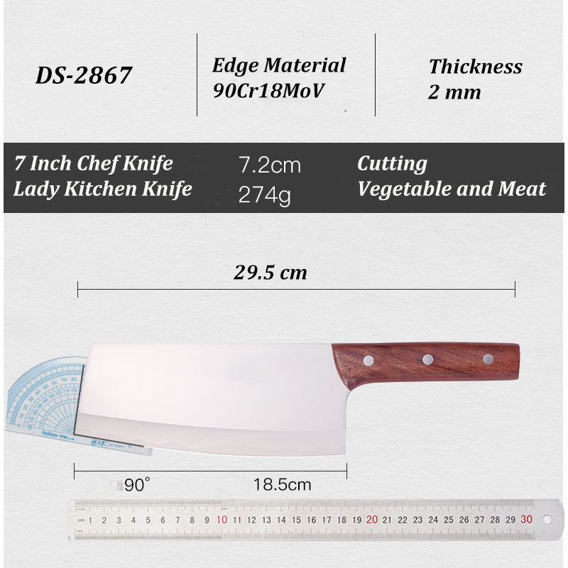 Нож-секач Deng DS-2867, 7 дюймов, для мяса и овощей
