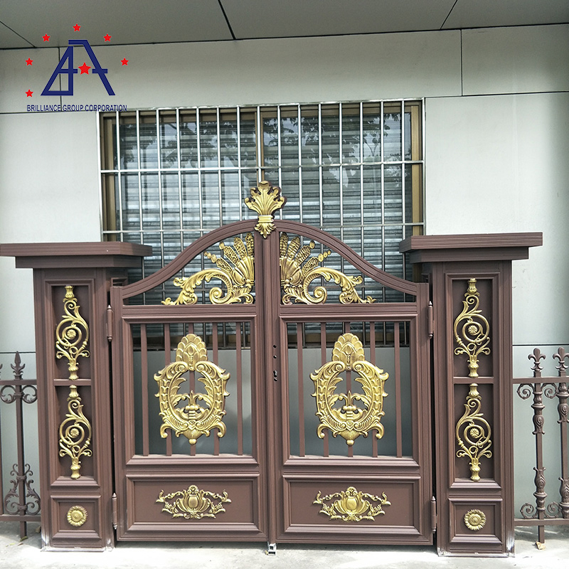 2020 New Wrought Iron Double Single Entry Doors Modern Wrought Iron Garden Gate Factory in China