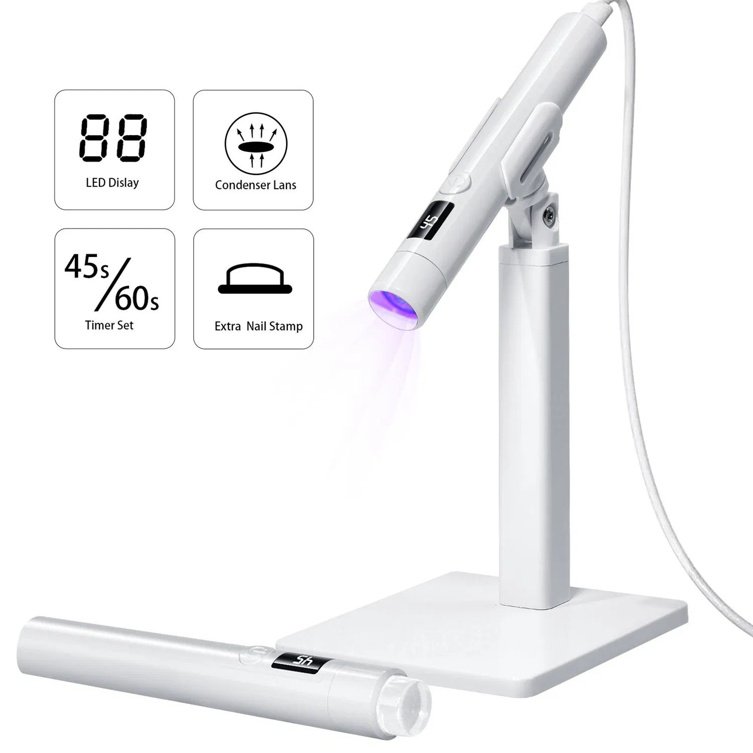 Handheld Portable Nail Line Light Holder 360 Degrees Rotating Multi-Functional Wear Nail Baking Light