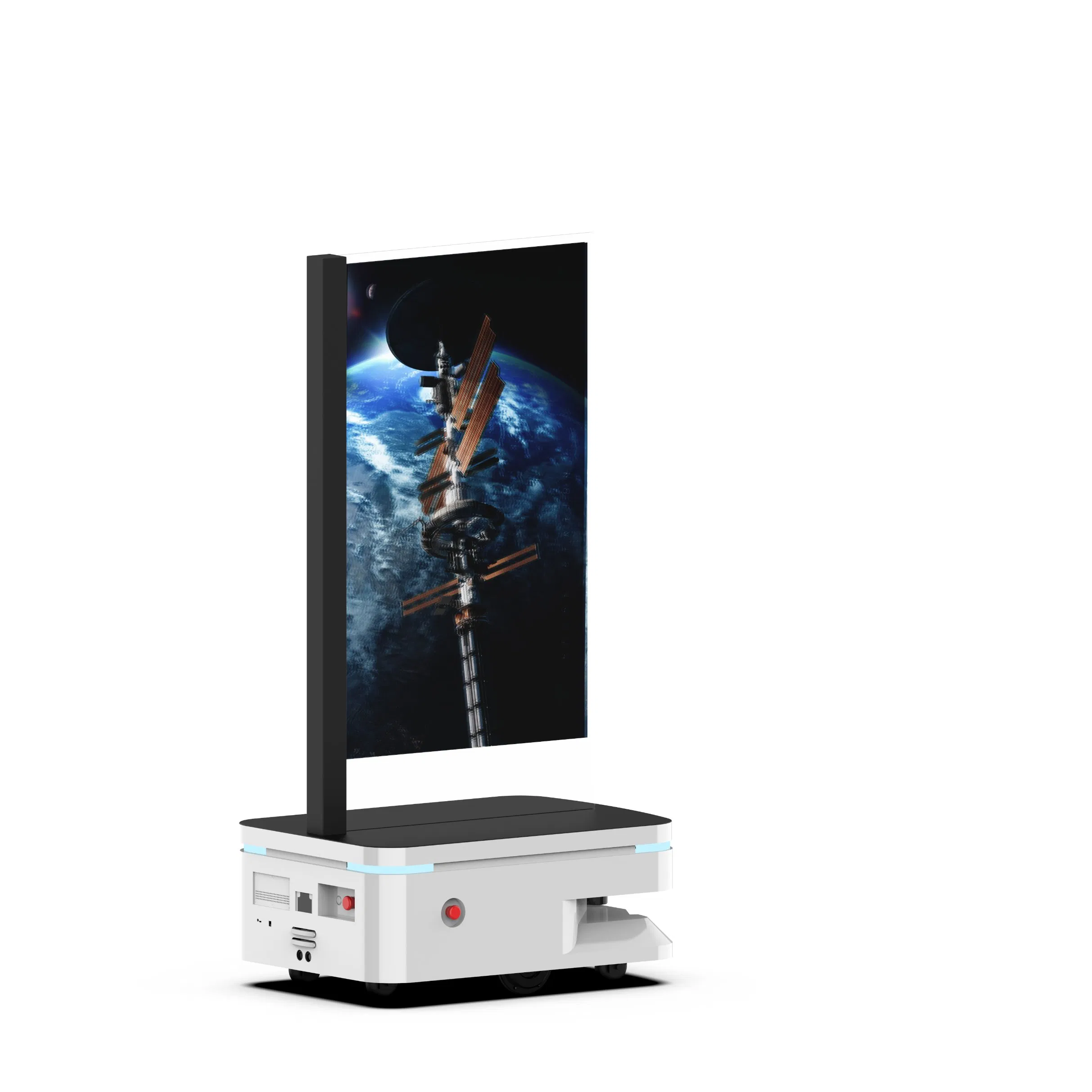 Мобильный рекламный робот 55 дюймов с прозрачным OLED-экраном