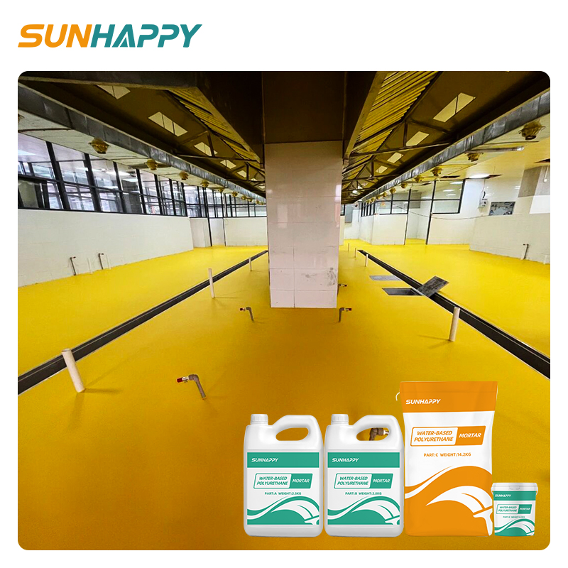 Liquid PU Mortar Concrete Coating for Constantly Wet Slippery Environments Water-Based Polyurethane Mortar