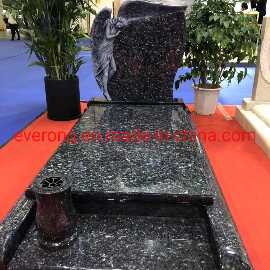 Hot Design Blue Pearl Granite Tombstone for Memorial
