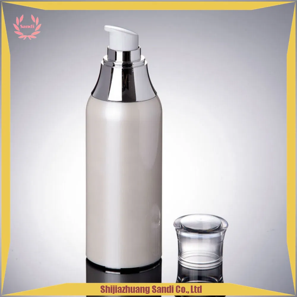 Luxury Pearl White 30ml 50ml 100ml Lotion Airless Plastic PETG Bottle with Pump