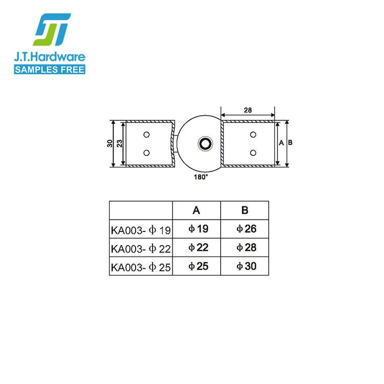 Stainless Steel Support Bar Fittings 19mm Pipe Tube to Tube Connector Shower Room Knighthead Accessories
