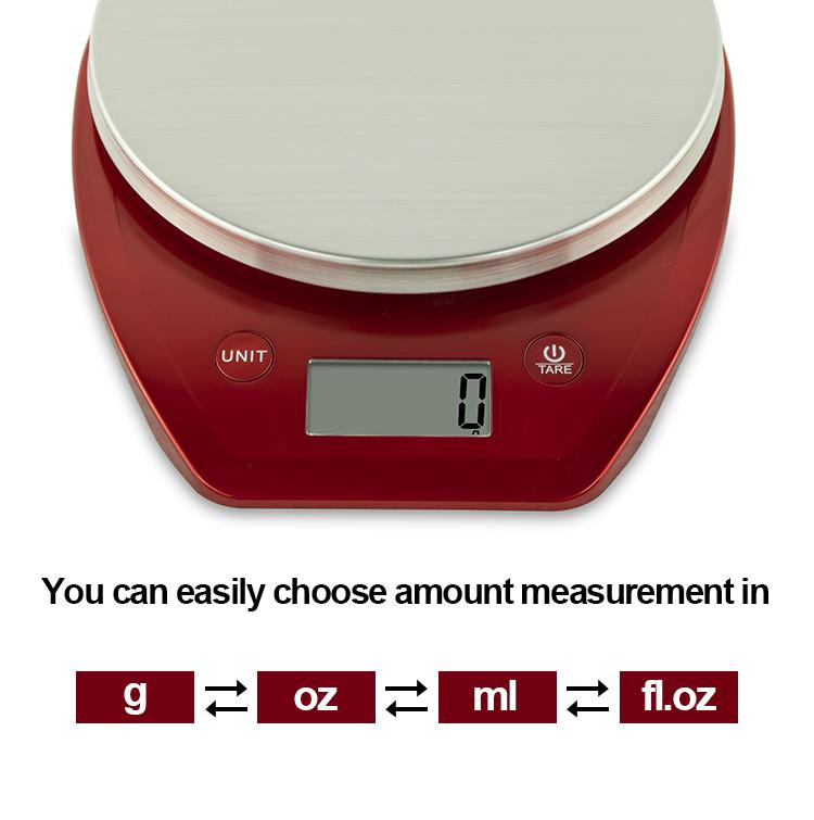 Hot Selling Stainless Steel Different Color Option Kitchen Digital Electronic Weighing Scale