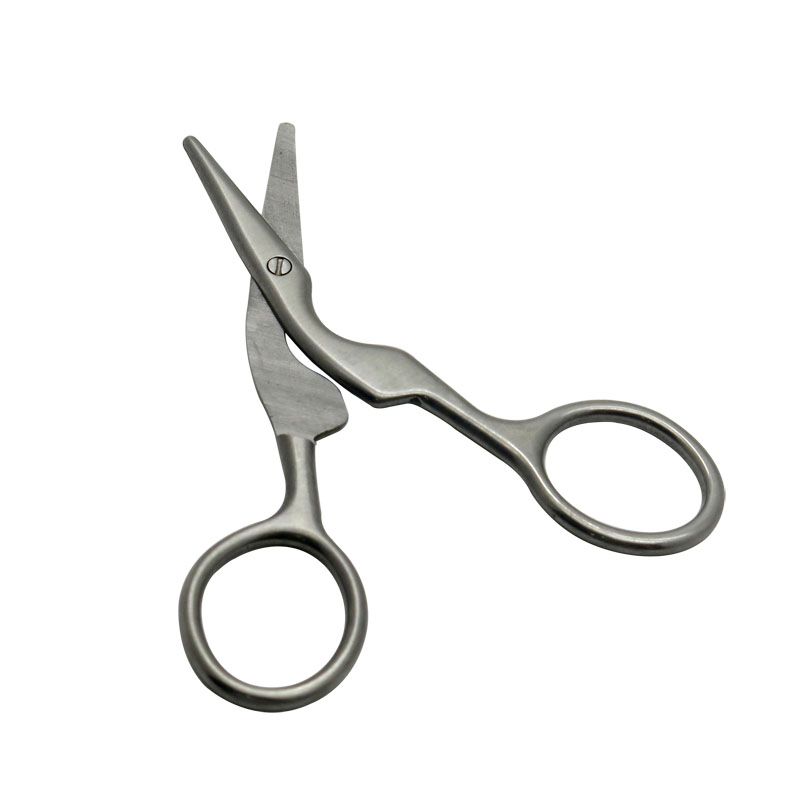 3mm Thickness 3.5inch Crane Shape Stainless Steel Eyebrow Manicure Cuticle Scissors