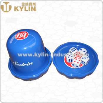 Simple Clean Family KTV Bar Games Plastic Dice Cup with 5 Dice