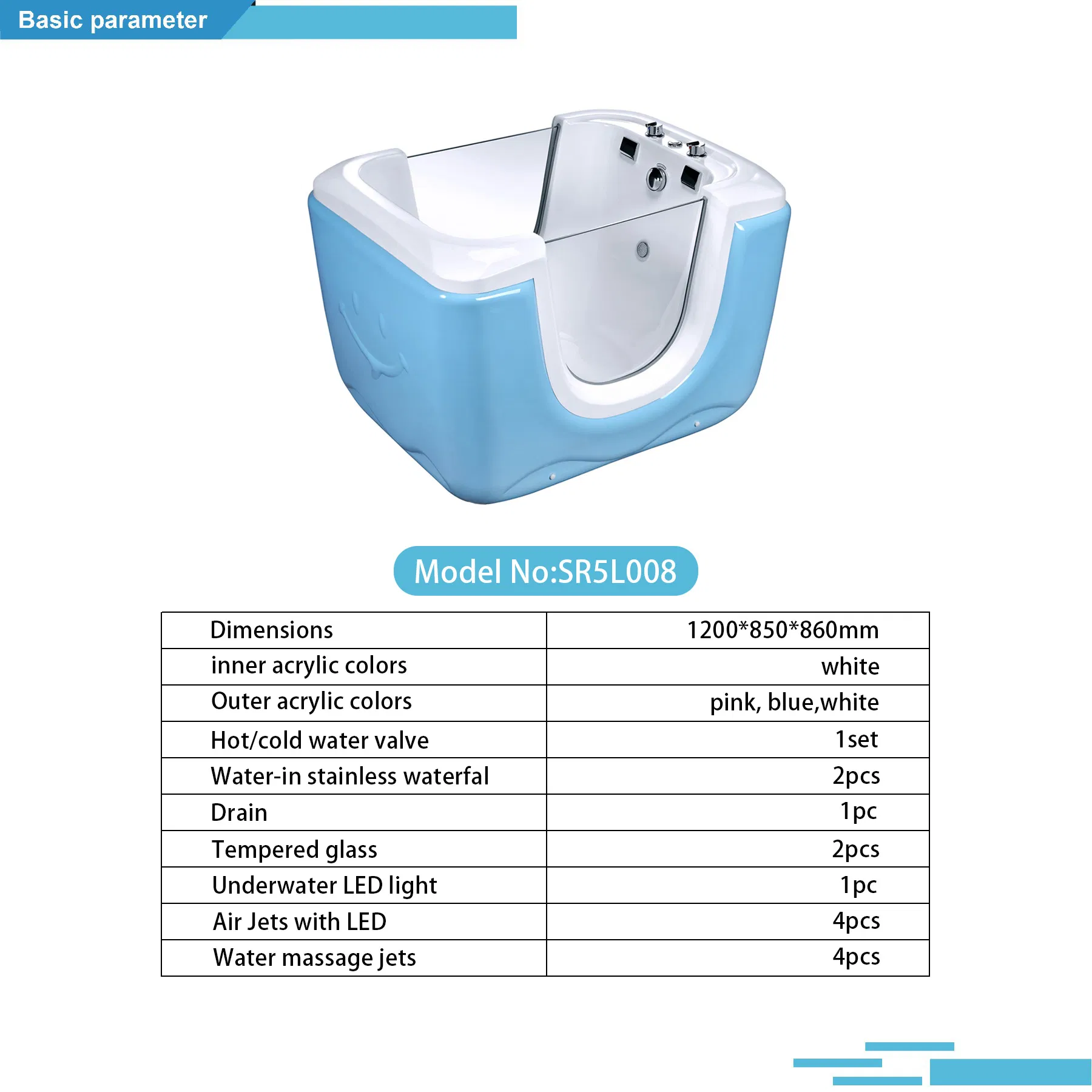 Детская ванночка с гидромассажем и воздушным насосом