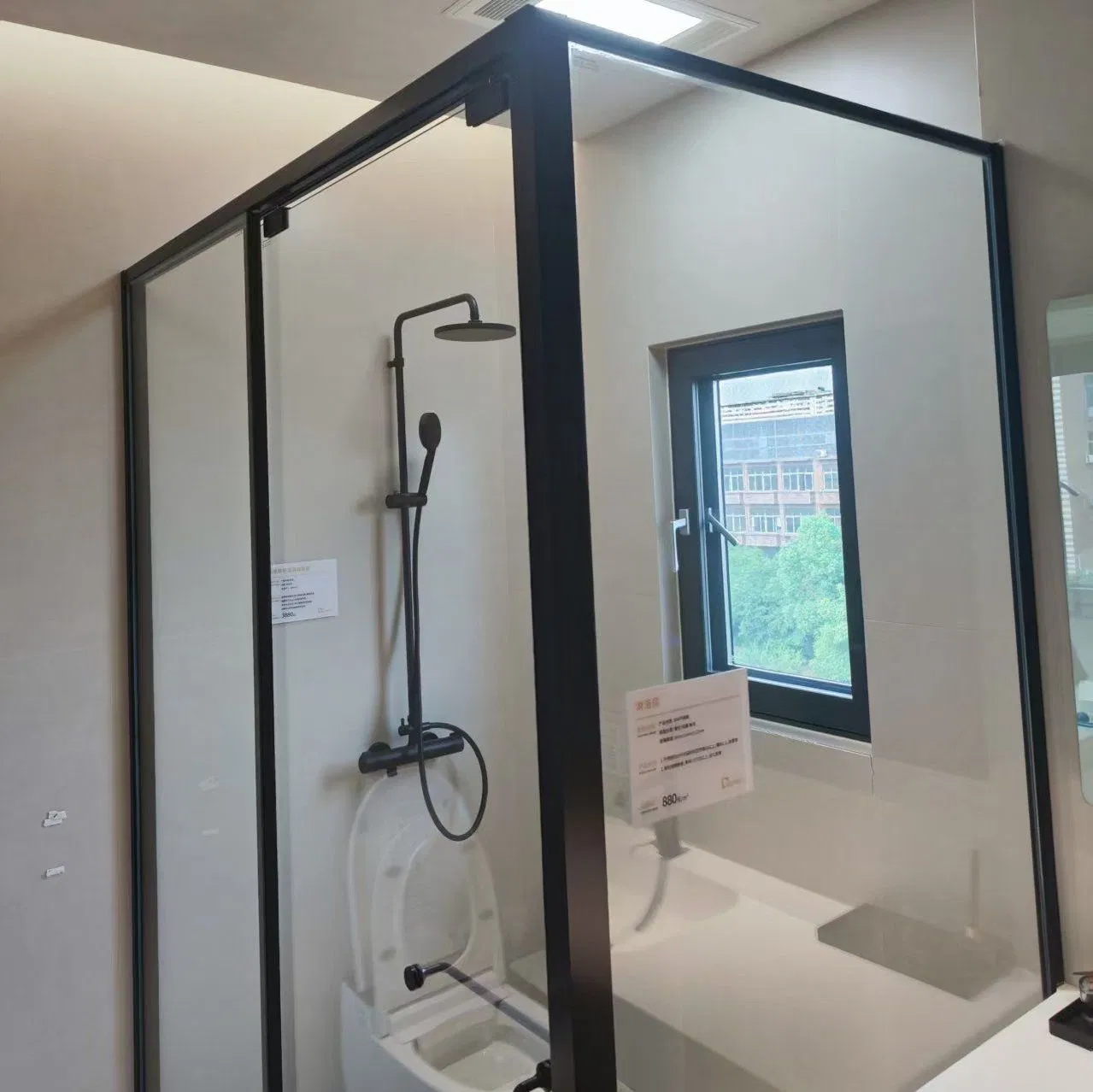 Sliding Bathroom Glass Door Quality Tempered Partition Glass Wall Shower Room Factory Price Aluminium Hardware Handle Door