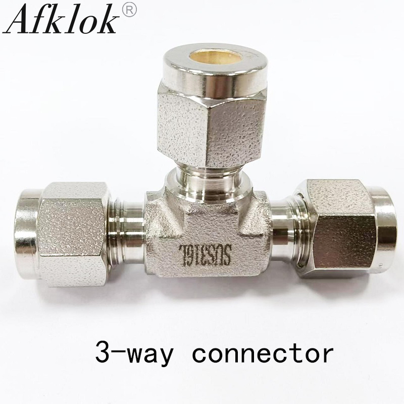 Afklok Cutting Ferrules Stainless Steel Tube Fitting Union Tee ODM OEM
