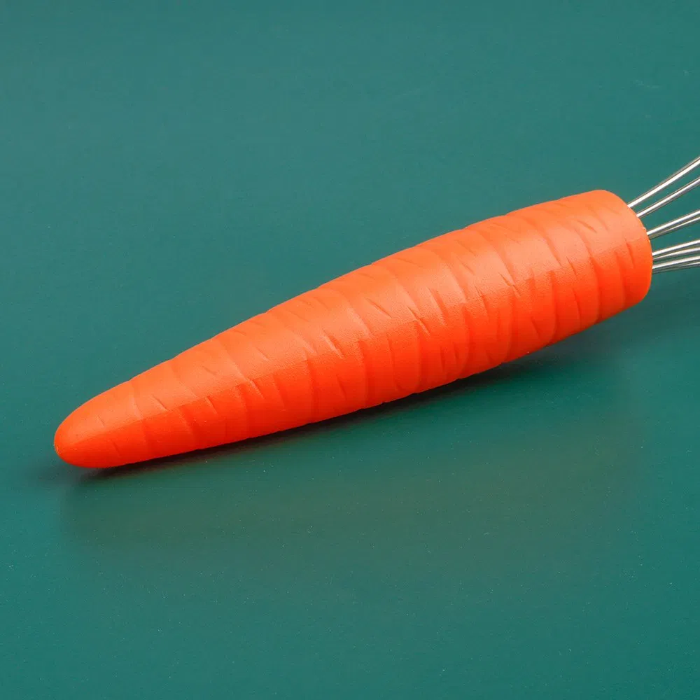 Food Grade Silicone Stainless Steel Radish Handle Egg Beater Kitchen Gadget Cookware