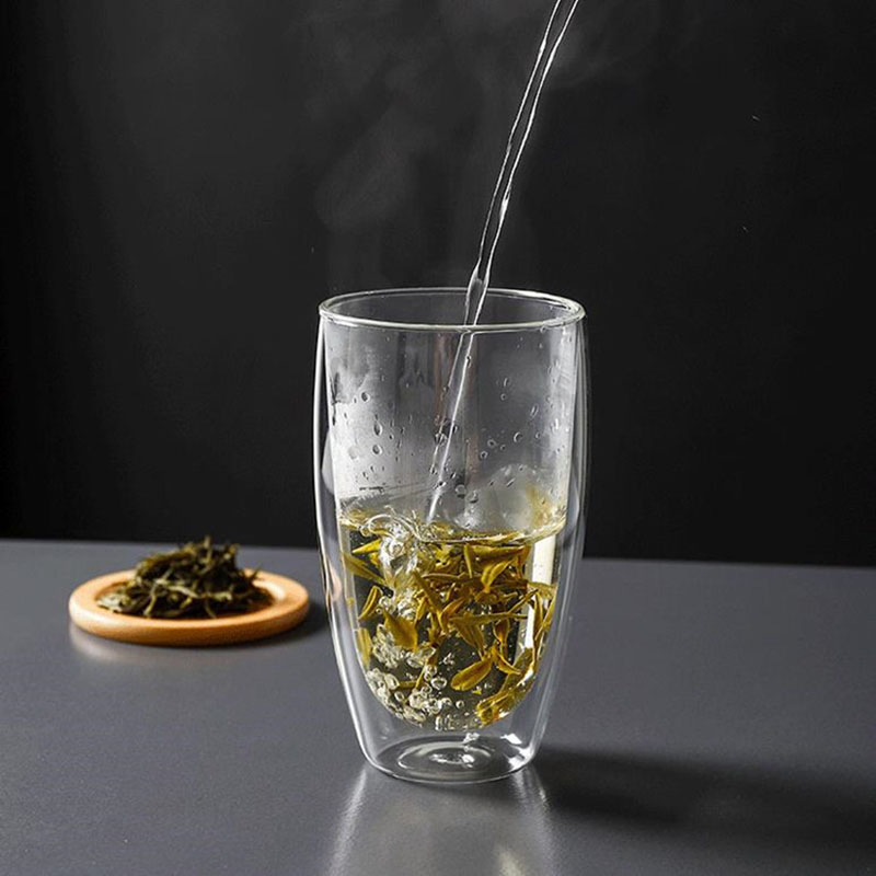 Wholesale Transparent High Borosilicate Household Double-Layer Insulated Glass Cups