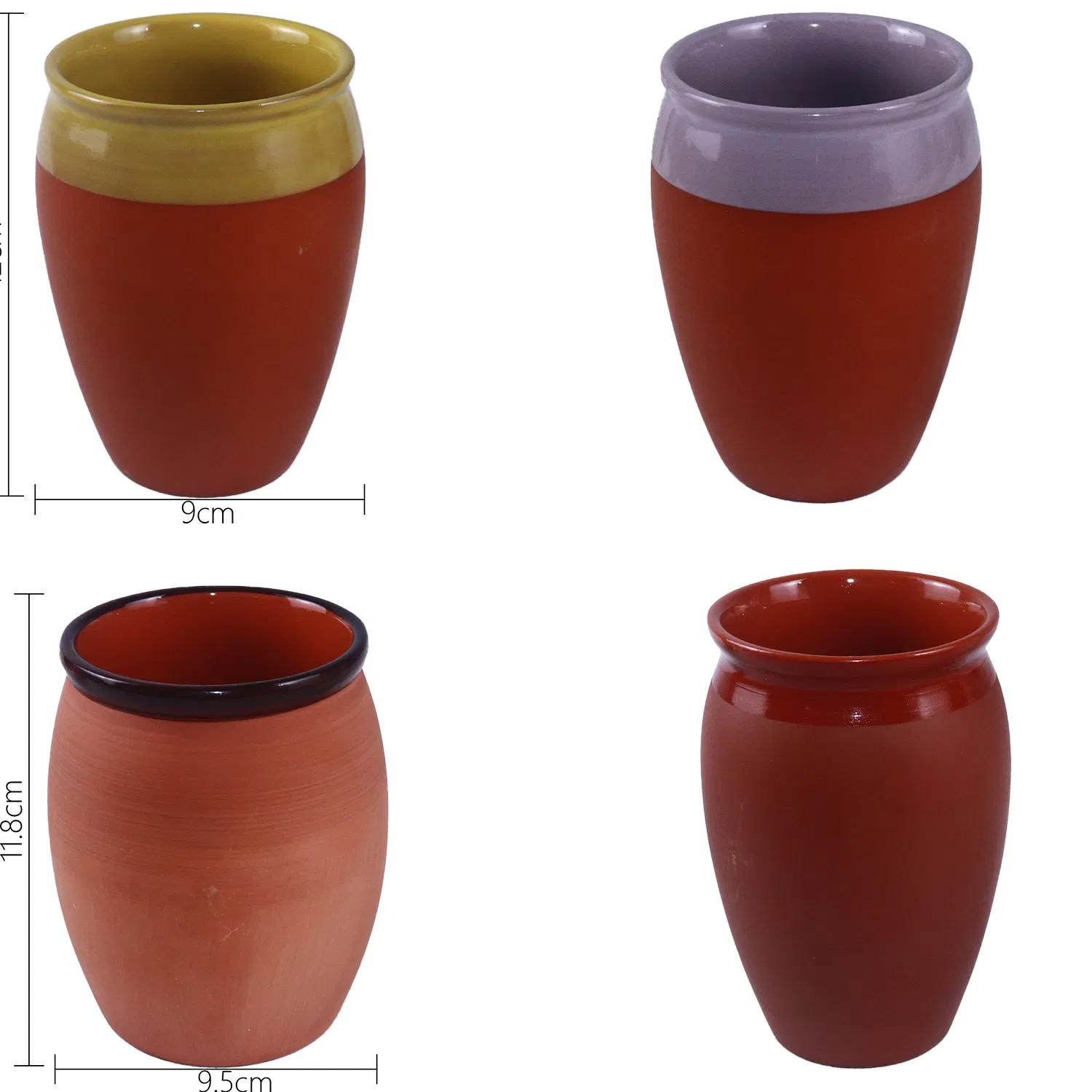 Best Selling Leak Proof Stable Bottom Brown White 12oz 14oz Cantaritos Clay Cup for Tequila Margaritas Mojitos