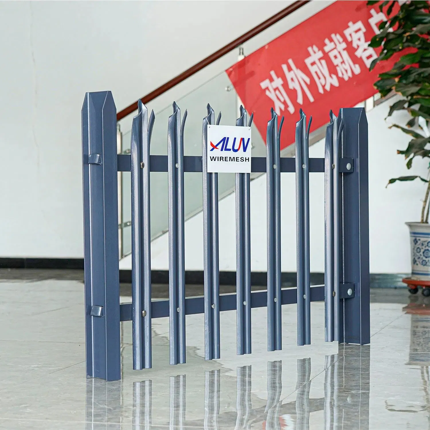 Europe Fence Panel /Powder Coated Sheet Metal Fence/Palisade Fence/Angle Bar High Security Palisade Fence/Wrought Iron Balcony