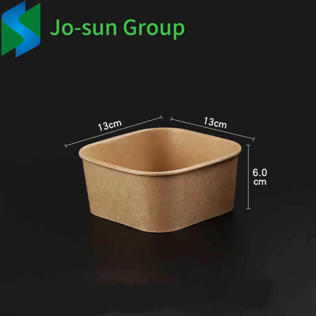 New Design Factory Outlet Biodegradable Take Away Square Paper Fruit Salad Bowls with Lids