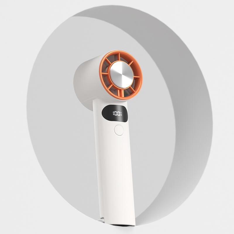New Arrival Cooling Handheld Fan High Five Wind Speed Digital Display Foldable Hanging Buckle Quiet Long-Lasting Desktop Fan