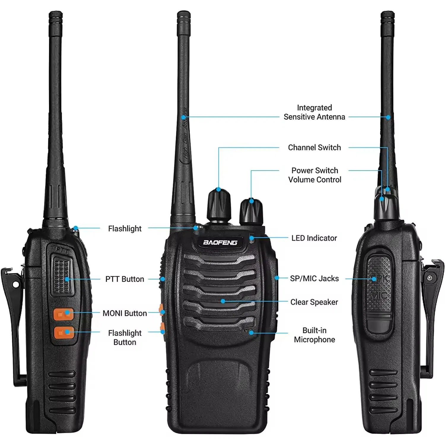 Портативная рация Baofeng BF-888S с гарнитурой