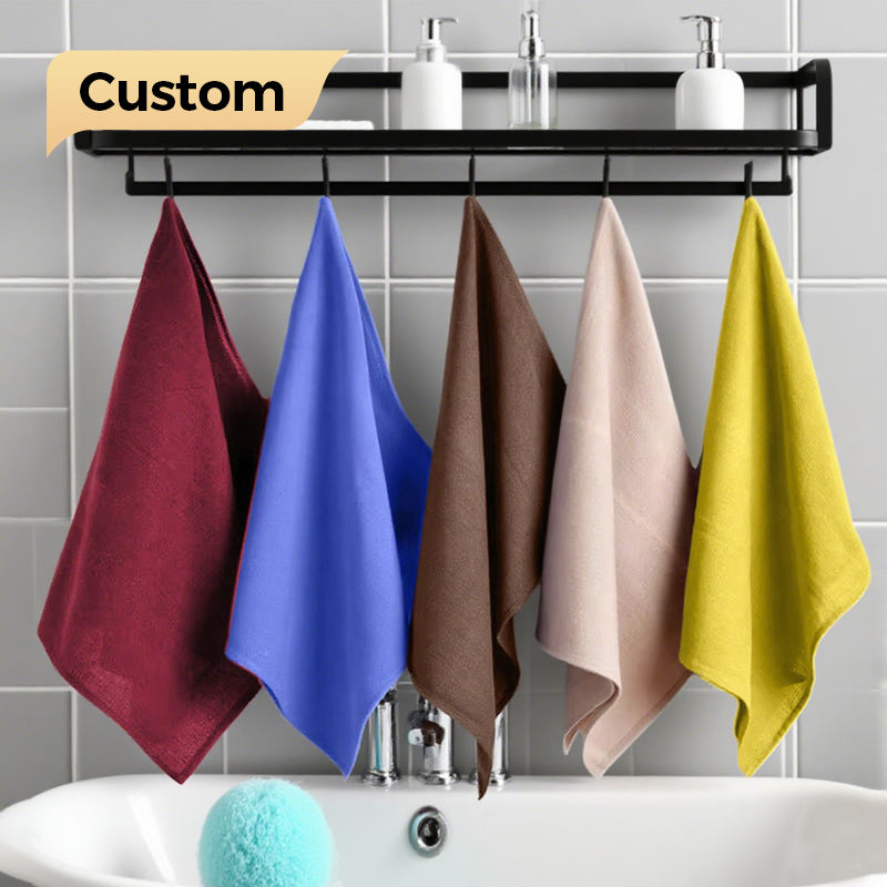 Custom Premium Super Absorbent Double-Sided Colors Microfiber Microfiber Kitchen Dish Rag Cleaning Cloths Towels for Household for Wash Leafy Green Vegetables