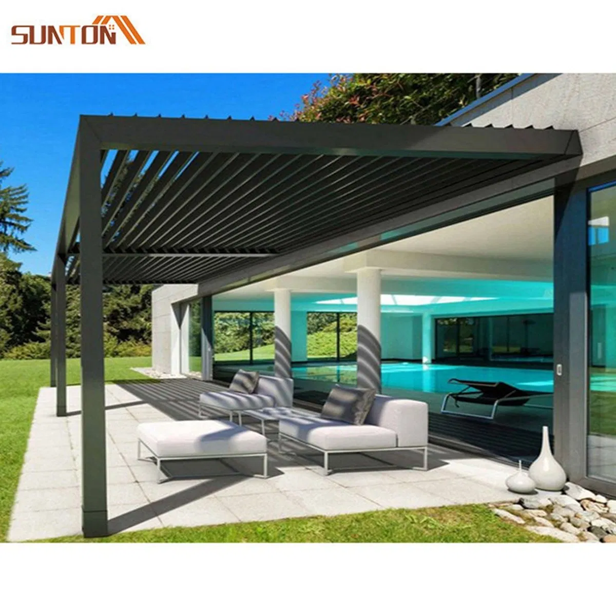 3X3 3X4 4X4 6X3 Meter Pergola Roof, Covers Canopy Outdoor Gazebo Waterproof Garden Pergola Aluminium