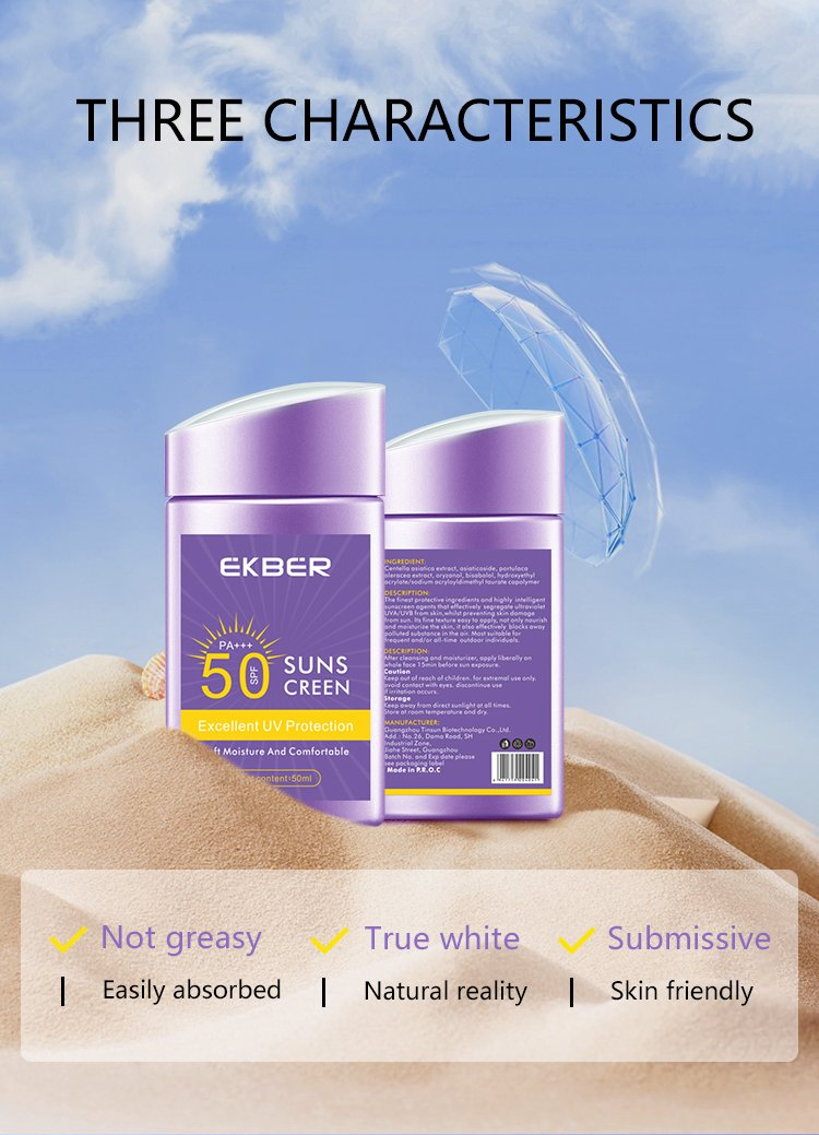 2022 Popular on Instagram Ekber Anti-Aging Sunscreen Lotion Skin Care Physical Sunscreen Cream SPF50+++ Sunscreen Vegan Sunblock