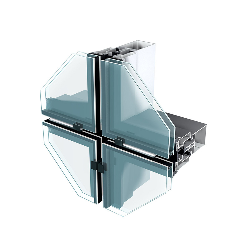 Modern Systems Featuring High-Quality Tempered Glass Panels Curtain Wall Profile