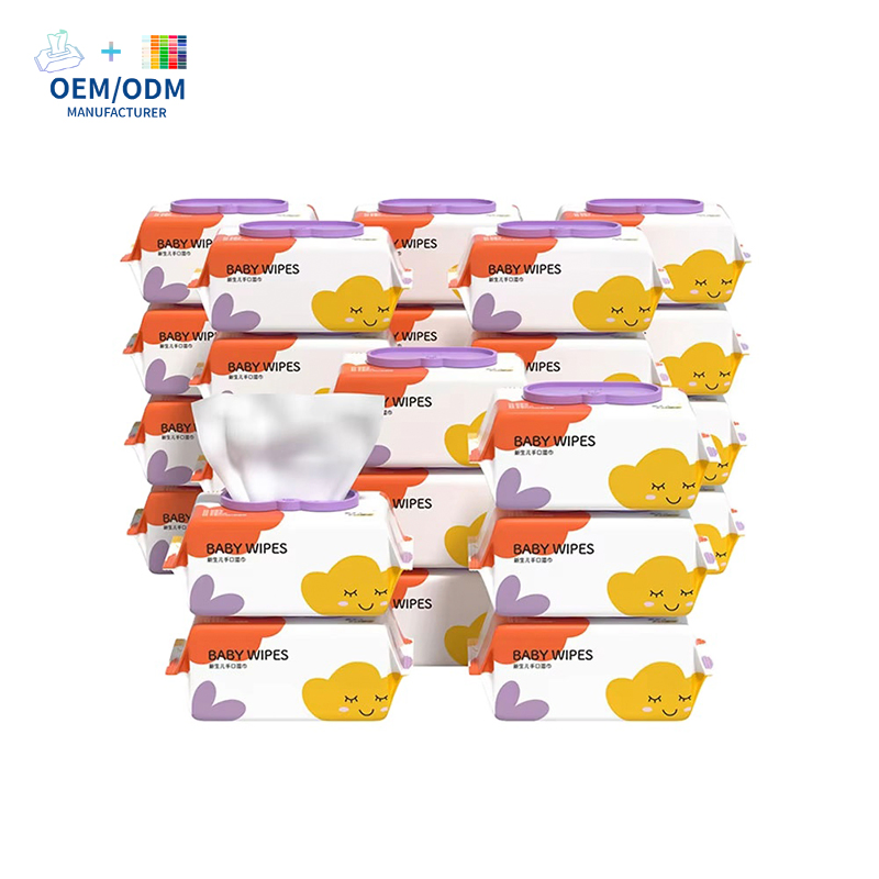 OEM 80 Count Disposable Eco-Friendly Nonwoven Soft Scented Water Based Disposable Wipes Baby Care Products for Daily Hygiene & Hand Cleaning